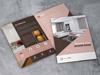 Interior Design Bifold Brochure branding brochure business catalog catalogue clean clothing design editorial elegant fashion feminine indesign lookbook magazine modern portfolio proposal studio template