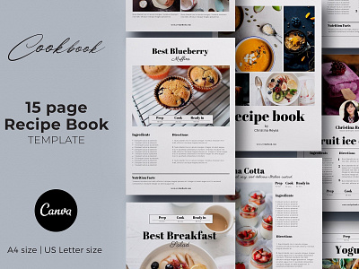 Canva Recipe book / Cookbook / Cards branding brochure business catalog catalogue clean cookbook design editorial elegant fashion feminine indesign lookbook magazine modern portfolio proposal studio template