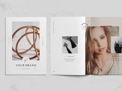 A5 Jewelry / Fashion Lookbook branding brochure business catalog catalogue clean design editorial elegant fashion feminine illustration indesign lookbook magazine modern portfolio proposal studio template