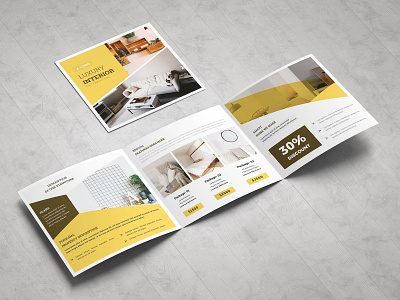 Real Estate Square Trifold Brochure branding brochure business catalog catalogue clean design editorial elegant estate fashion indesign lookbook magazine modern portfolio proposal studio template trifold