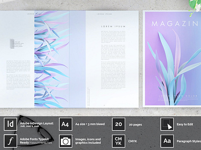 MARLENE: Minimal Magazine Layout branding brochure business catalogue clean elegant indesign magazine minimal modern portfolio template