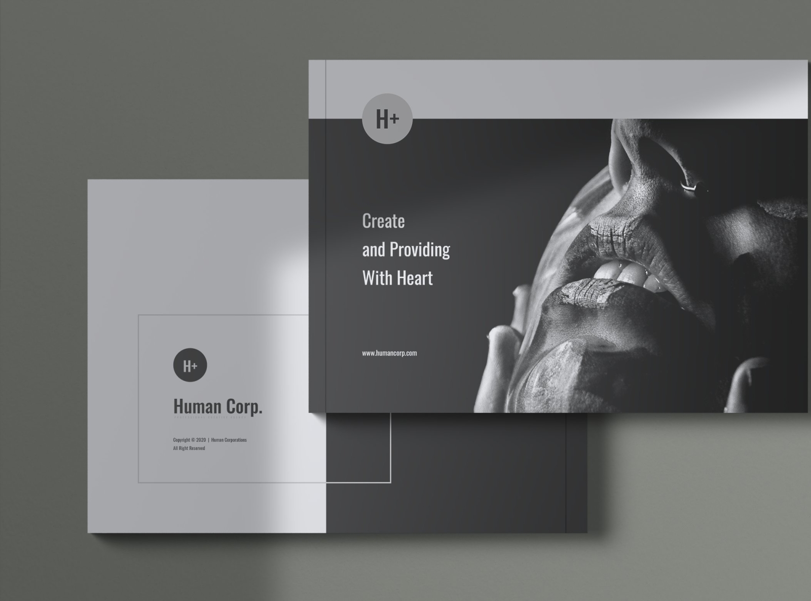 HUMAN Company Profile Brochures branding brochure business clean company company logo download elegant free magazine modern portfolio profile template