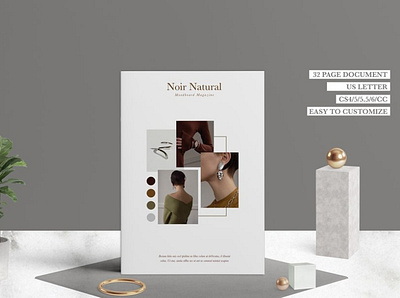 Noir Natural Moodboard Magazine board branding brochure business catalogue clean editorial elegant indesign magazine modern mood moodboard natural noir portfolio template