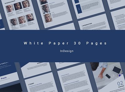 White Paper 30 Pages branding brochure business catalogue clean download elegant free indesign magazine modern pages paper portfolio template white