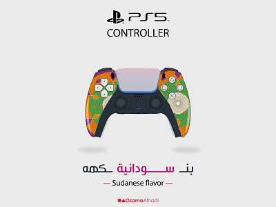 PS5 Controller Sudanese Theme design gaming illustration illustrator vector vectorart