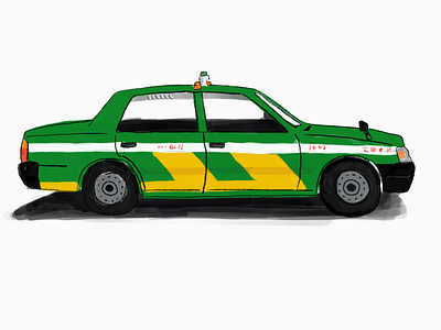 Japanese Cab cab illustration ipad japan procreate taxi