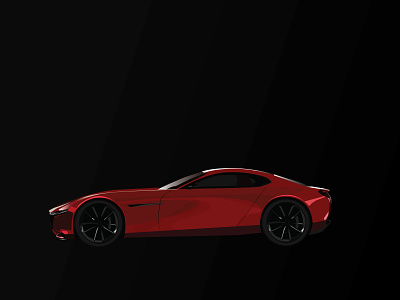 Mazda Rx design flat illustration vector