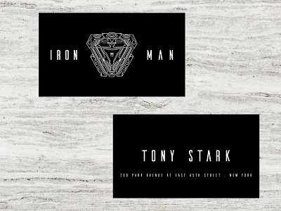 Iron Man X visiting card branding design flat minimal typography
