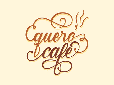 Quero Café badge branding coffee expresso illustration latte lettering logo milk tshirt