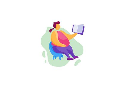 Flat illustration - The woman is reading app art design flat illustration minimal modern ui ux vector