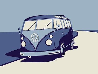 Volkswagen T1 Flat Style Vector art car decoration design flat illustration vector volkswagen t1 wall