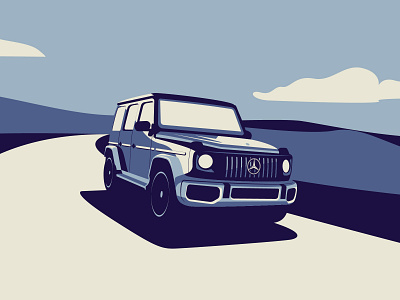 Mercedes Benz G63 Real Handling - Flat Style Vector art car decoration design flat graphic design illustration mercedes benz g63 real handling modern vector wall