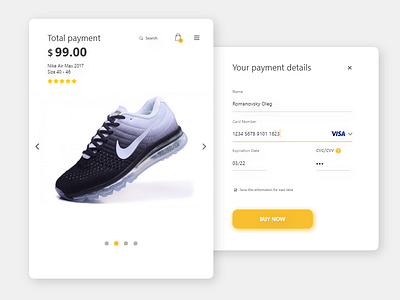 Credit Card Checkout - Daily UI app daily dailyui design interface minimal mobile nike ui user experience user interface ux