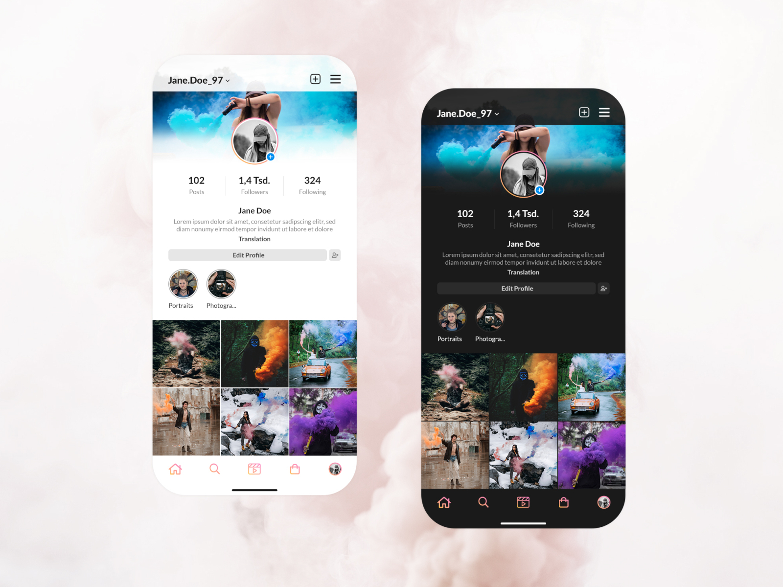 Instagram Profile Redesign (Mobile App) by Lisa Theuner on Dribbble