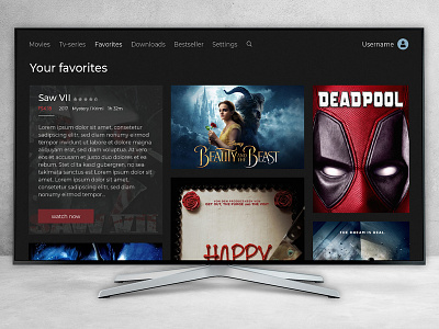 Daily Ui - Favorites dailyui dailyuichallange design fav.tv favorites movies tv tv design ui uichallange