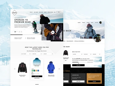 Gore Tex color colors design ecommerce goretex homepage landing page design landingpage typography ui website