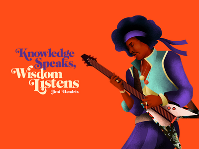 Jimi Hendrix colors design gradient guitar illustration jimi hendrix pattern poster texture typography