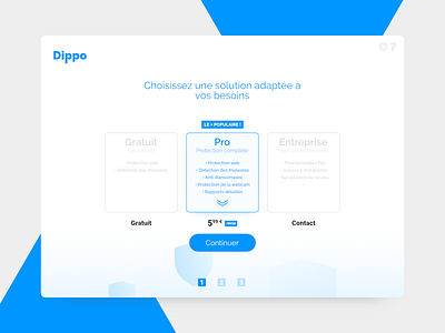 Dippo Antivirus antivirus blue design landing page logo raleway subscription ui ux