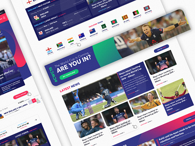 Cricket World Cup 2019 design illustration sport sports sports branding sports design ui ui ux ui design ux design web web design website website design