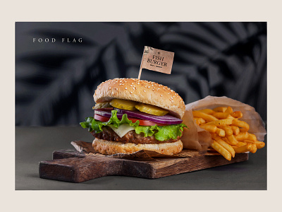 Food Flag - Complete Cafe Brand Identity brand identity brand identity design branding burger cafe branding flag food flag fries kraft paper merchandise sketch spicy vintage visual identity