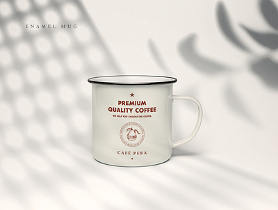Enamel Mug - Complete Cafe Brand Identity aluminum brand identity branding cafe branding ceramic cup drink coffee enamel mug illustration mug mug design mug mockup mugshot sketch visual identity