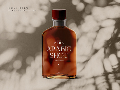 Cold Brew Arabic Coffee Bottle - Complete Cafe Brand Identity arab arabica coffee bottle design brand identity coffee bottle cold brew coffee cold coffee limited edition middle east mockup packaging svensk grafik svensk grafik typography vintage visual identity