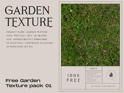 Garden Texture / Pack 01 - 100% Free brand identity designresource freebie freebies grass texture texture pack textured textures vintage visual identity
