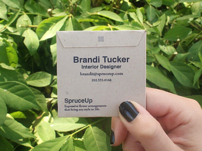 SpruceUp Business Card branding business card company copywriting creative green interactive logo plant print typography ux