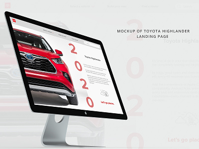 Toyota web ad imac commerce design imac mockup landing page landing page design mockup prototype shopping toyota user experience user interface uxdesign
