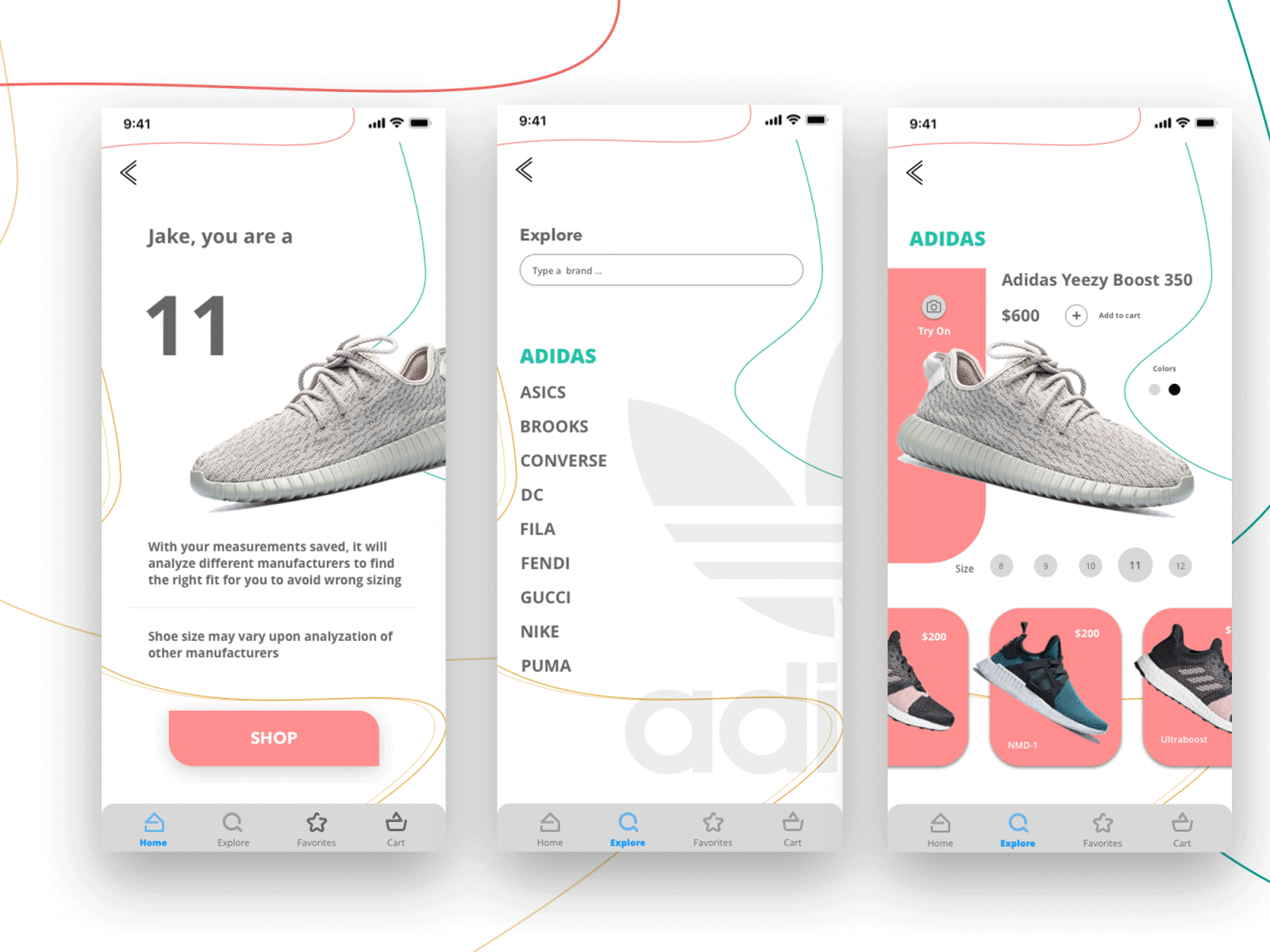 Shooz App concept adidas branding commerce design logo mockup prototype shoes shopping sneakers user experience user interface ux