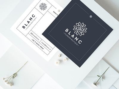 BLANC (Florería Boutique) branding design illustration logo vector