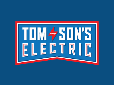 Tom & Son's Electric custom type electric lightning bolt logo design