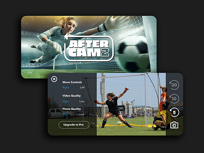 AfterCam2 Mobile App - UX Visual Design app football mobile product design soccer sports ui ux