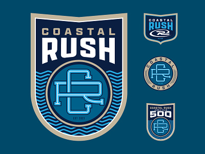 Coastal Rush - Logo branding football graphic design logo rush soccer typography