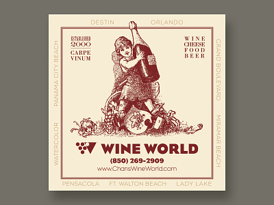 Wine World - Sticker beer branding food graphic design illustration sticker wine wine bar