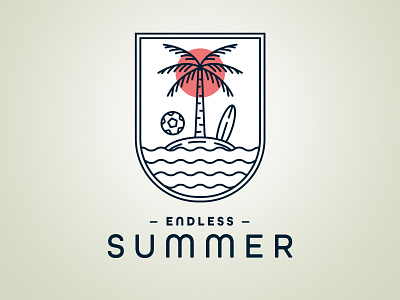 Endless Summer Soccer Tournament beach branding event football graphic design illustration logo palm tree soccer tournament