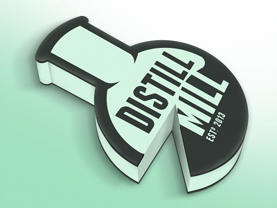 Distill Mill Logo Cake - 2yr Anniversary cake logo