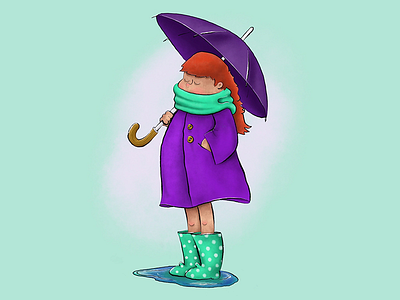 Umbrella Girl apple pencil girl illustration ipad pro procreate app umbrella