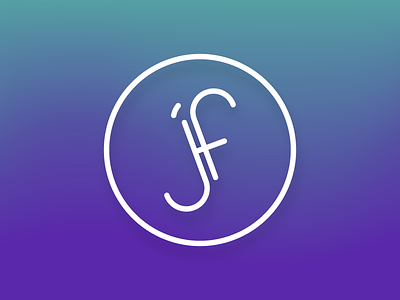 jf logo circle logotype simple single line weight