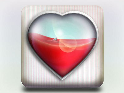 Glass Heart icon illustration
