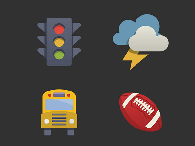 Notification Icons bus cloud football icons interface lightning mobile school sports traffic weather