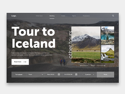 Tour to Iceland branding design design ui ux landing page minimal tour ui ux web
