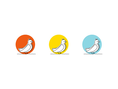 Triad bird color icon design illustraion palette vector