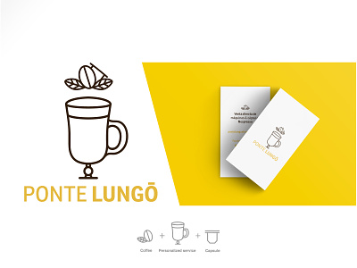 Ponte Lungo coffee icon design isotype logo