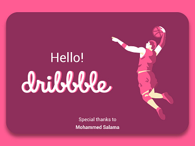 Hello Dribbble! basketball design flat illustration vector