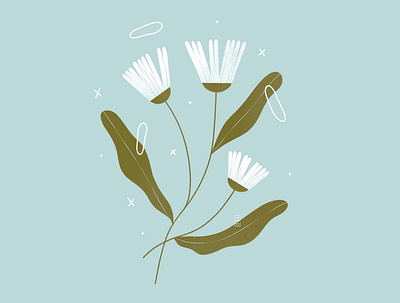 A REMINDER beautiful blue delicate design digital flower illustration love minimal motivation plant plants simple strong