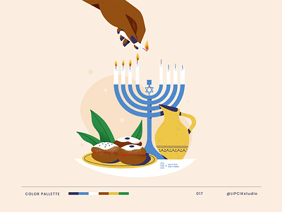 Hanukkah 2d after effects animation beautiful candles celebration design digital food hand hanukkah holidays illustration minimal motion graphics plants procreate simple stilllife winter