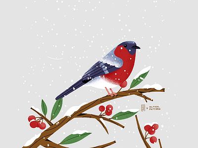 Happy New Year 2022 2d animation beautiful bird branch bullfinch design digital graphic design holidays illustration minimal motion graphics new year snow text tree typography