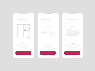 Step by step - animations after effects animation app application branding design digital food groceries illustration illustrator interface ios minimal motion graphics product scan simple ui ux