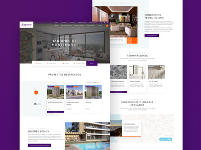 Real estate Website design page purple ui ux web website